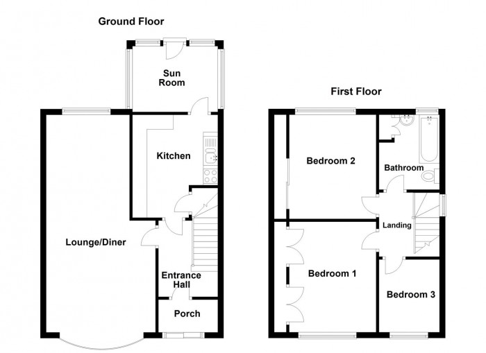 Floorplan for Ryland Close, Halesowen