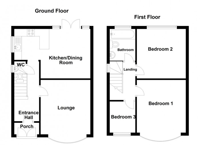 Floorplan for Hayes Lane,Stourbridge ,West Midlands