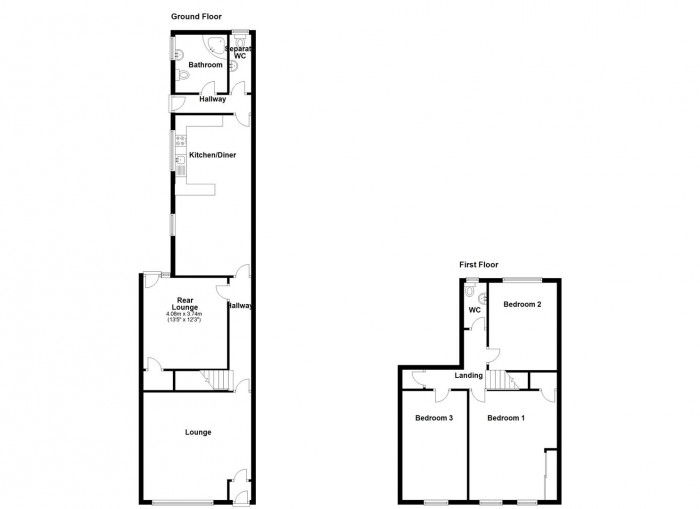 Floorplan for Green Lane,Halesowen,West Midlands